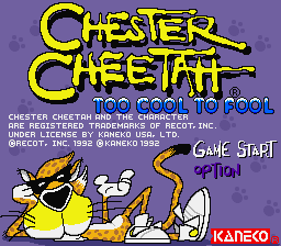 Chester Cheetah - Too Cool to Fool (USA) Title Screen